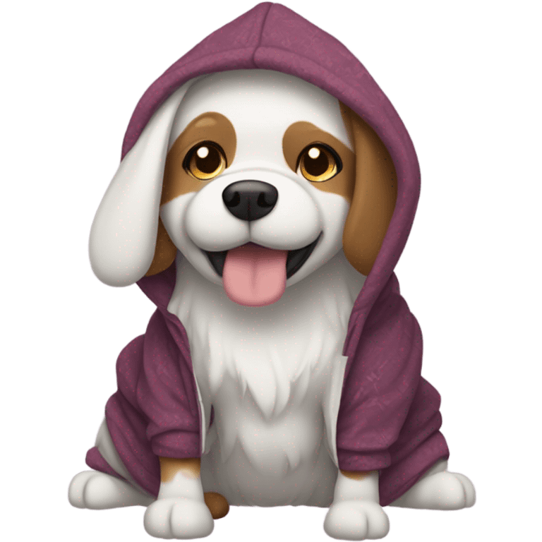 Dog wearing a hoodie ￼ emoji