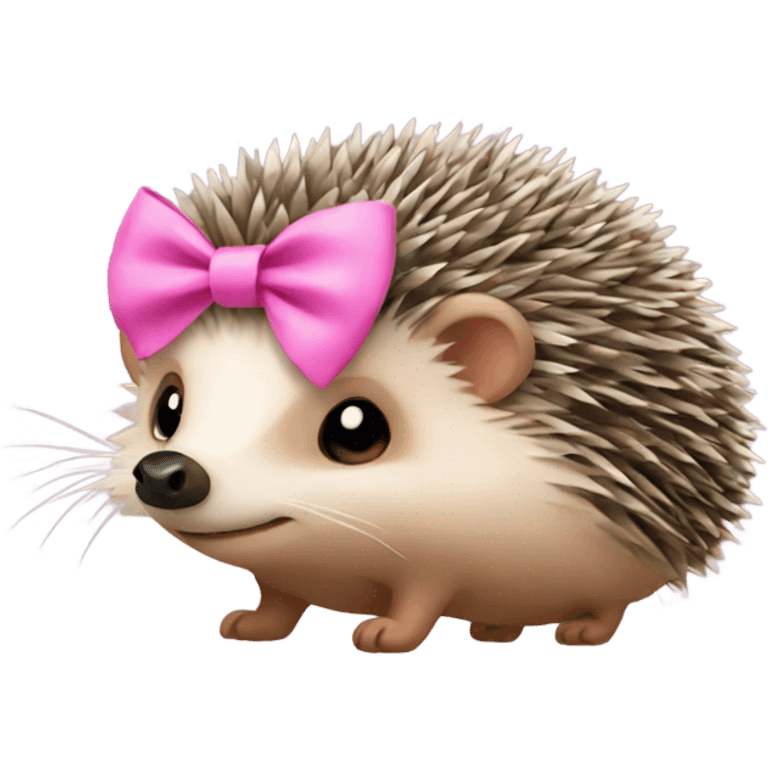 hedgehog with a pink bow emoji