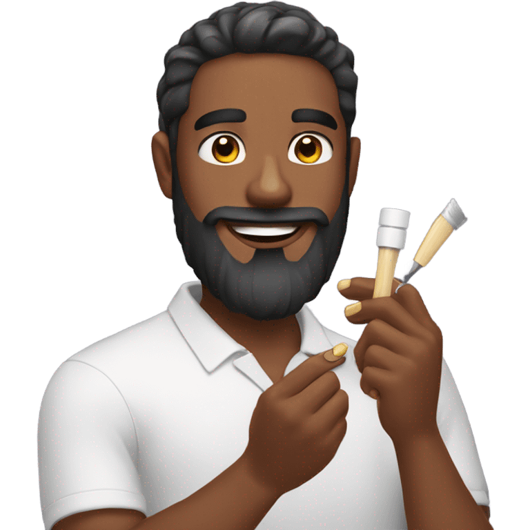 Beard guy nail polishing  emoji