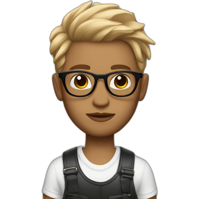 a wanna be creative director sithe skin hipster look emoji