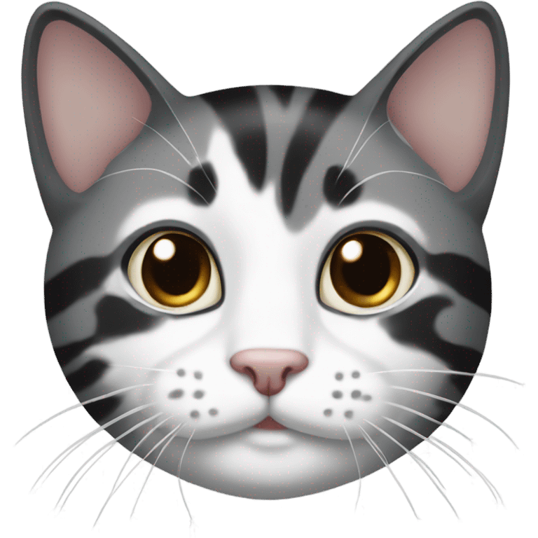 Black and white tabby cat emoji