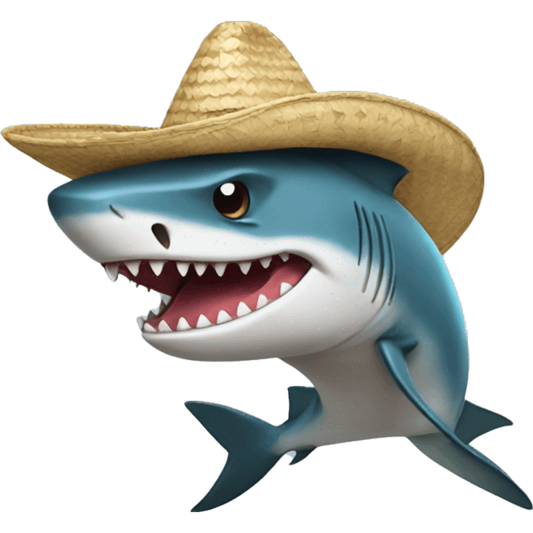 Tiburón con sombrero  emoji