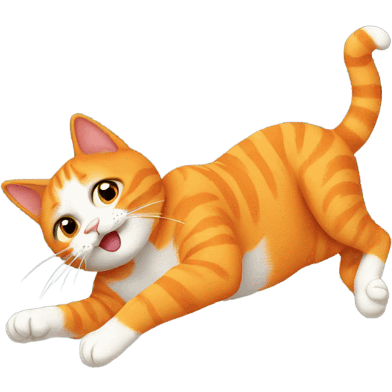 An orange cat falling  emoji