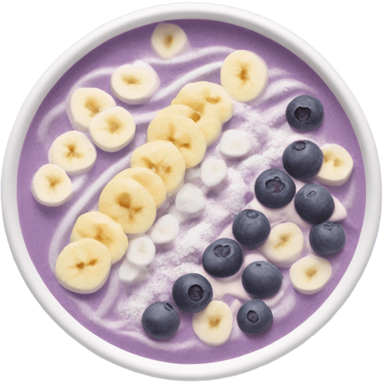 pastel purple and white smoothie bowl emoji