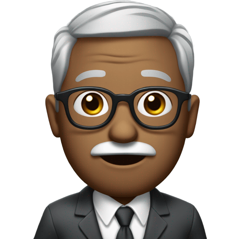 berry sanders with small round face and suit and glasses and buzz cut and small black eyes and small gray beard and small black eyes and wrinkled forehead emoji