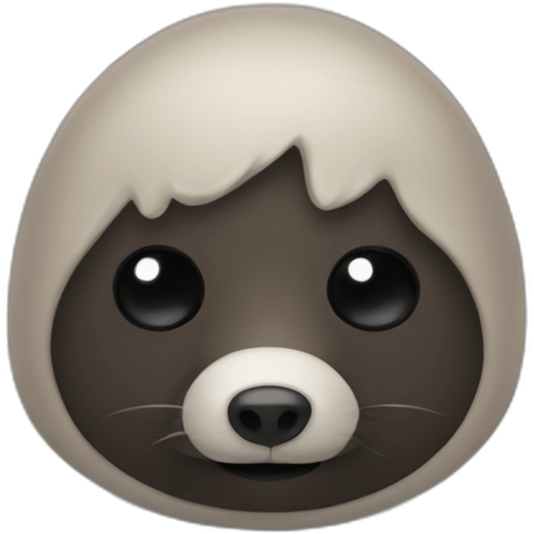 Mole with tiny black soulless eyes emoji