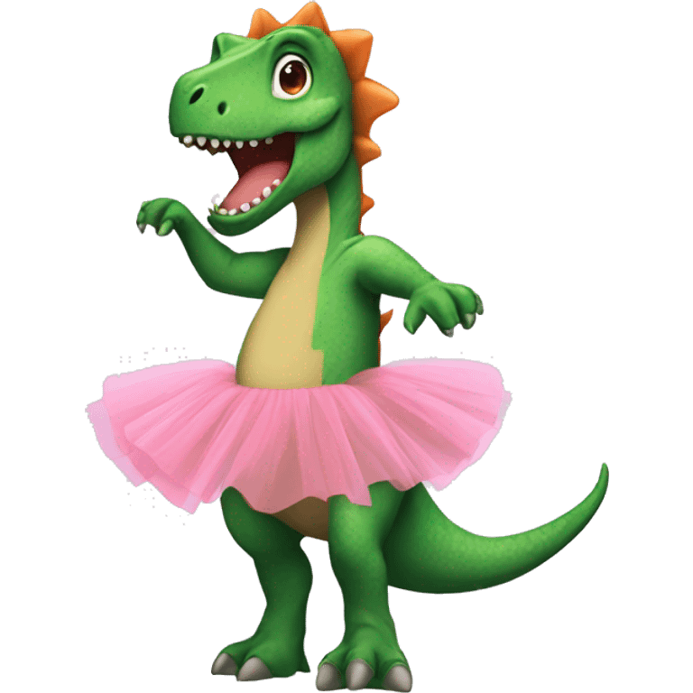 Dinosaur wearing tutu emoji