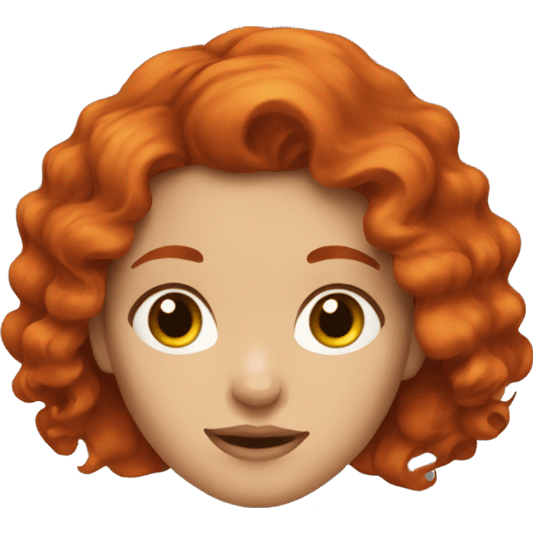 Red hair on a girl with wavy hair  emoji