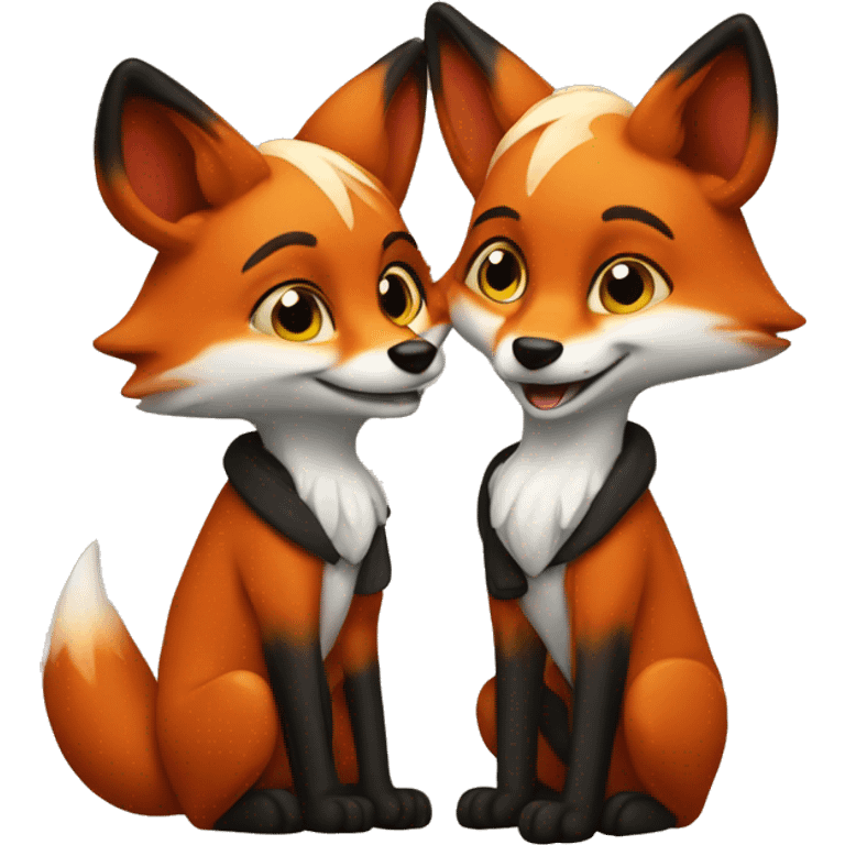 two gay foxes emoji