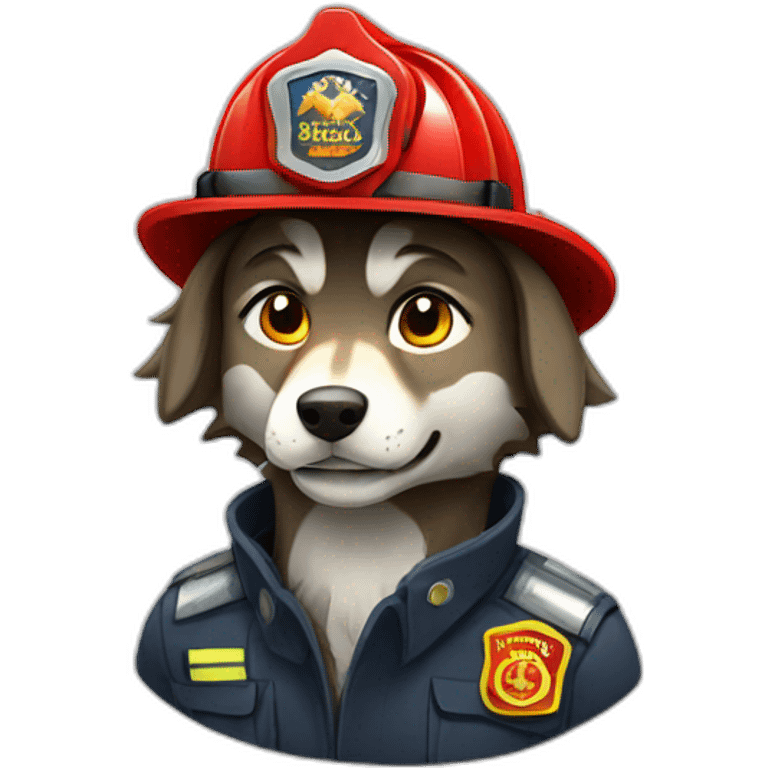 fire fighter wolf emoji