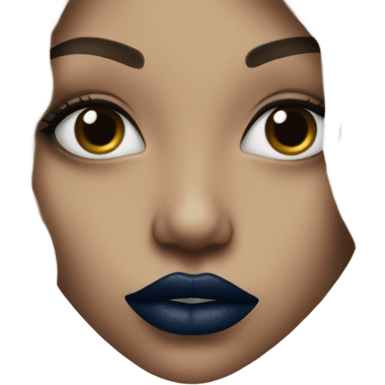 realistic dark blue lips emoji