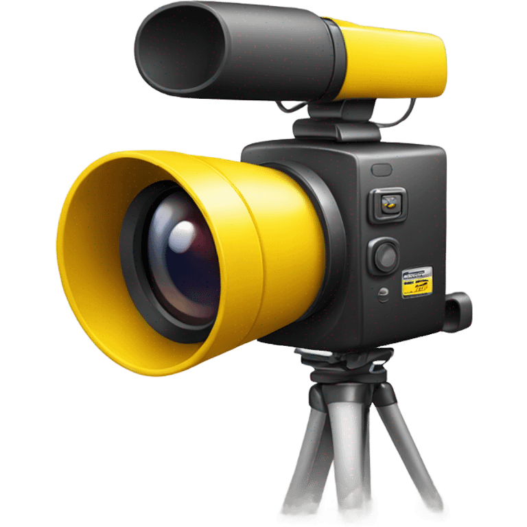 the yellow video camera looks in profile emoji