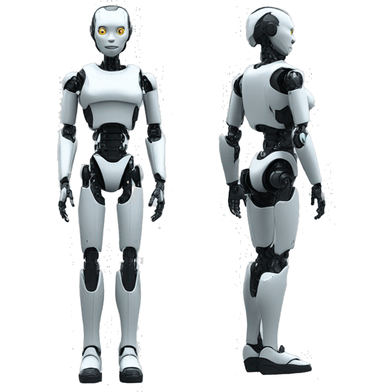 ai robot full body (from head to toe) real face humanoid emoji