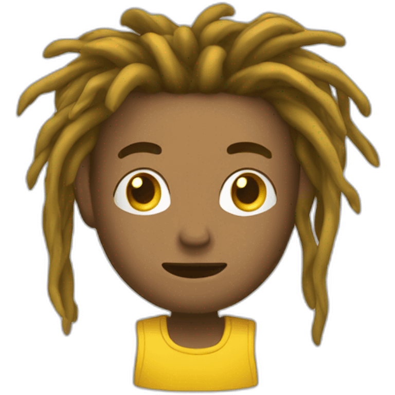 Homme jaune qui bouge ses dread locks emoji