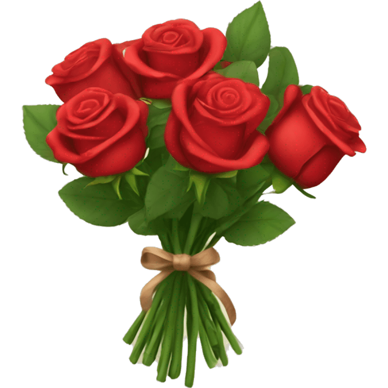 Neat Bouquet of red roses emoji