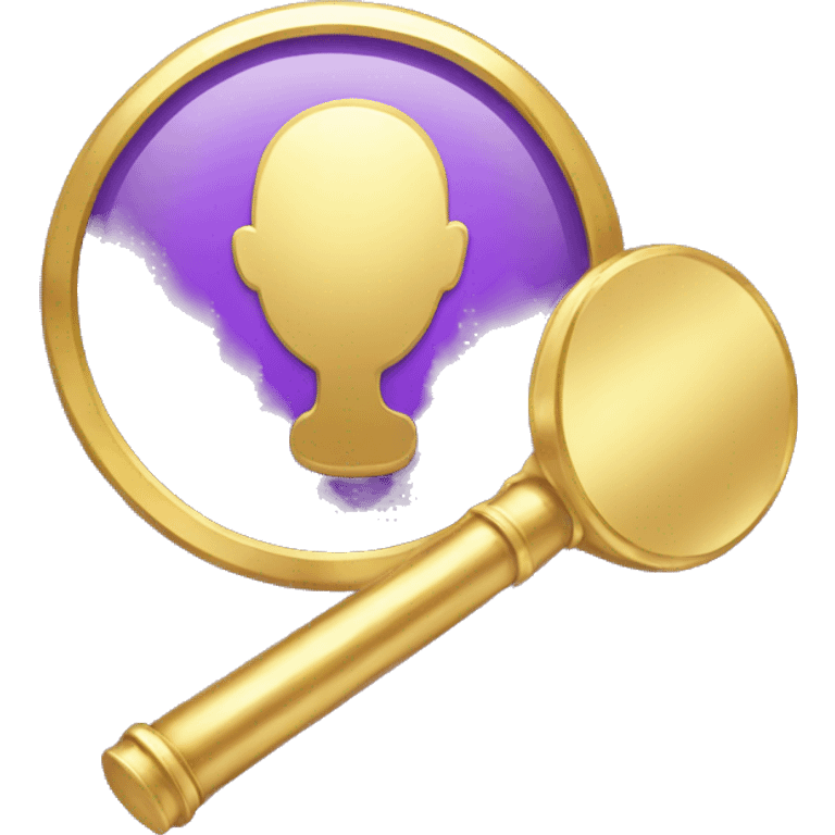 A handheld gold and purple mirror emoji