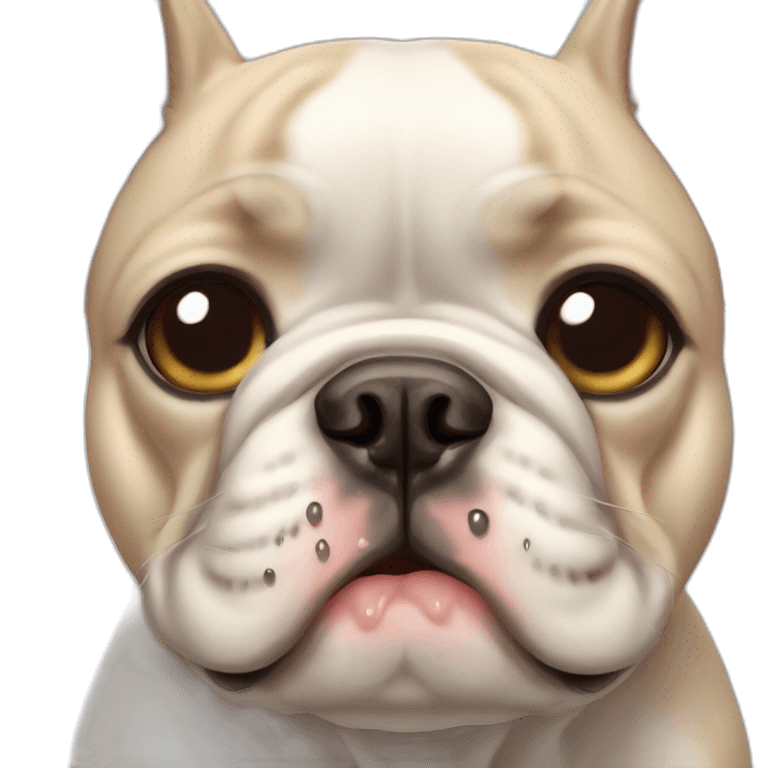 french bulldog dog with tears emoji