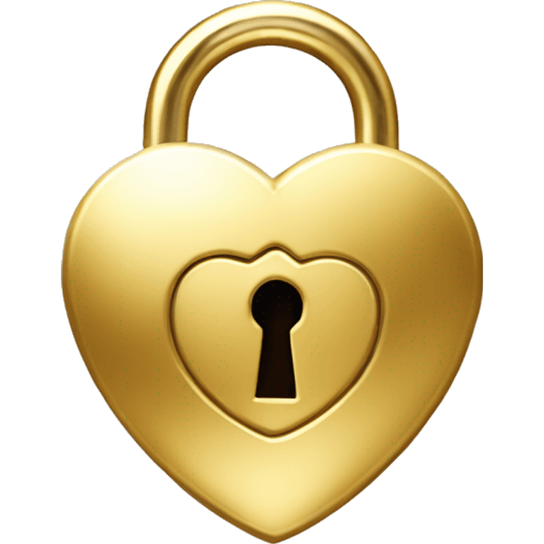 Gold heart shaped padlock emoji