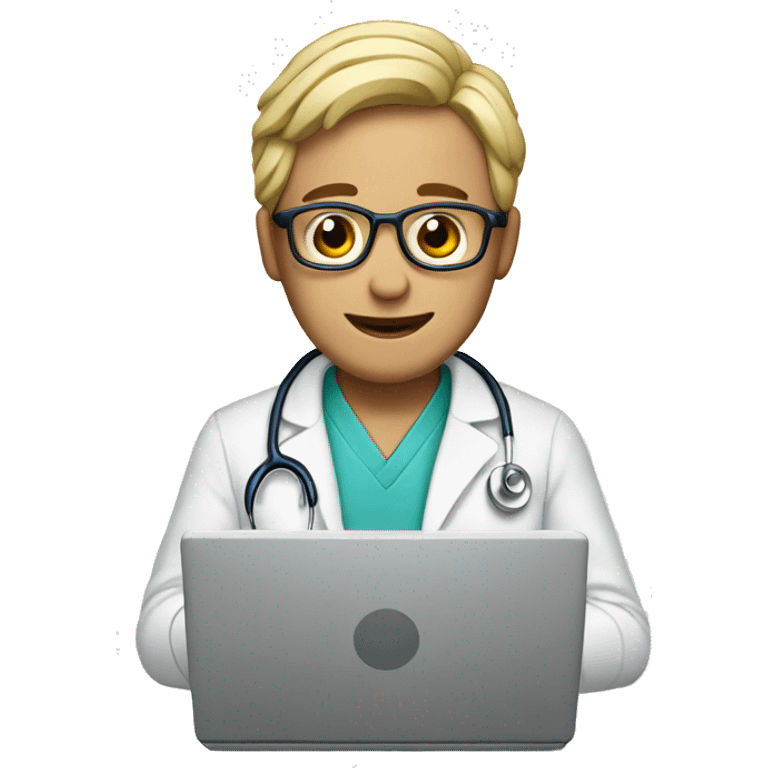 Doctor en un computador emoji