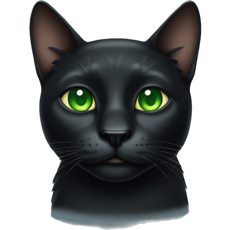 Big Black cat with green eyes  emoji