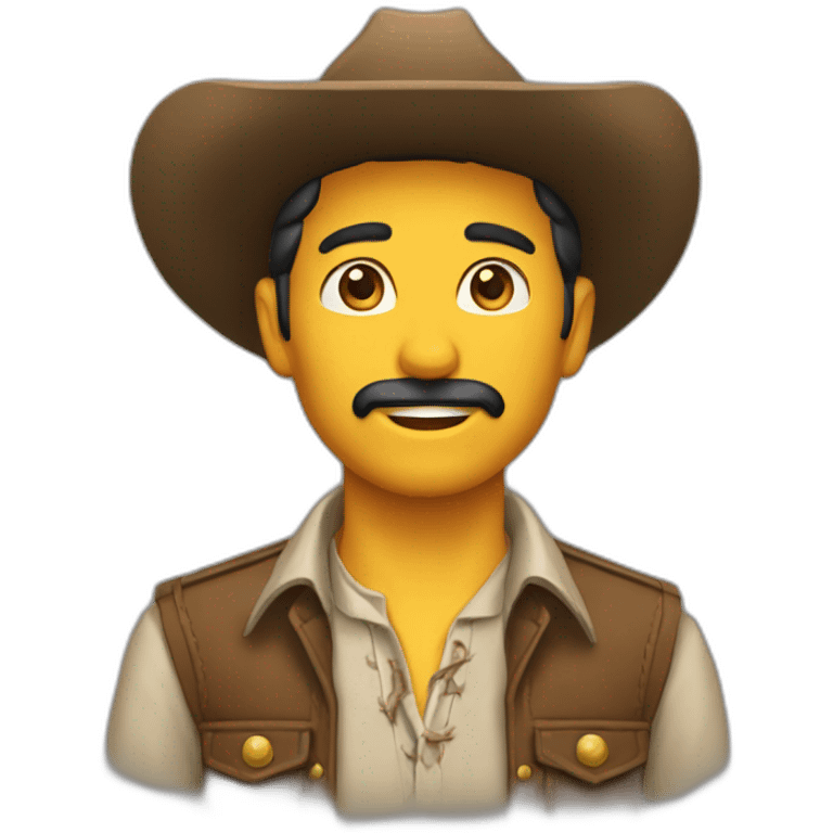 Un vaquero con anteojos y aro emoji