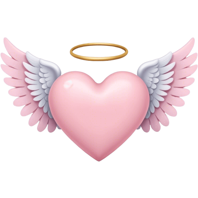 pink pastel heart with angel wings emoji