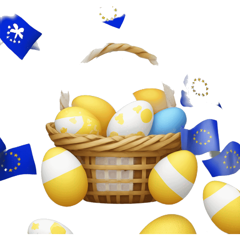 easter basket with eu flag eggs emoji