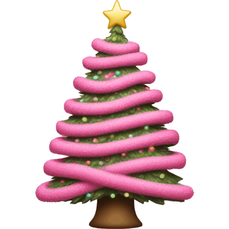 Pink Christmas tree  emoji