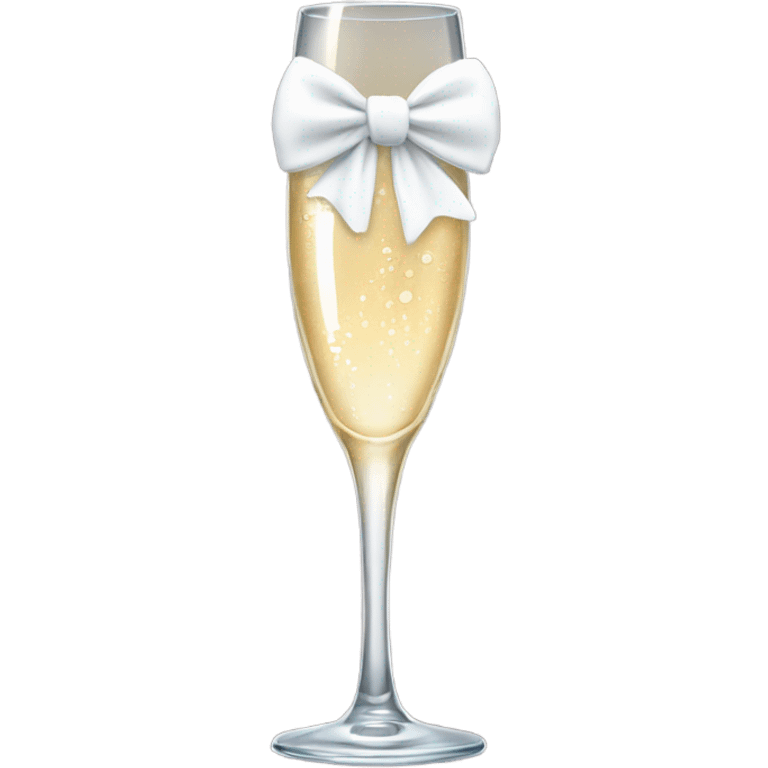 Champagne glass with white bridal bow emoji