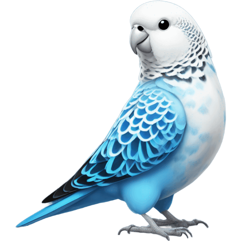 White and blue budgie emoji