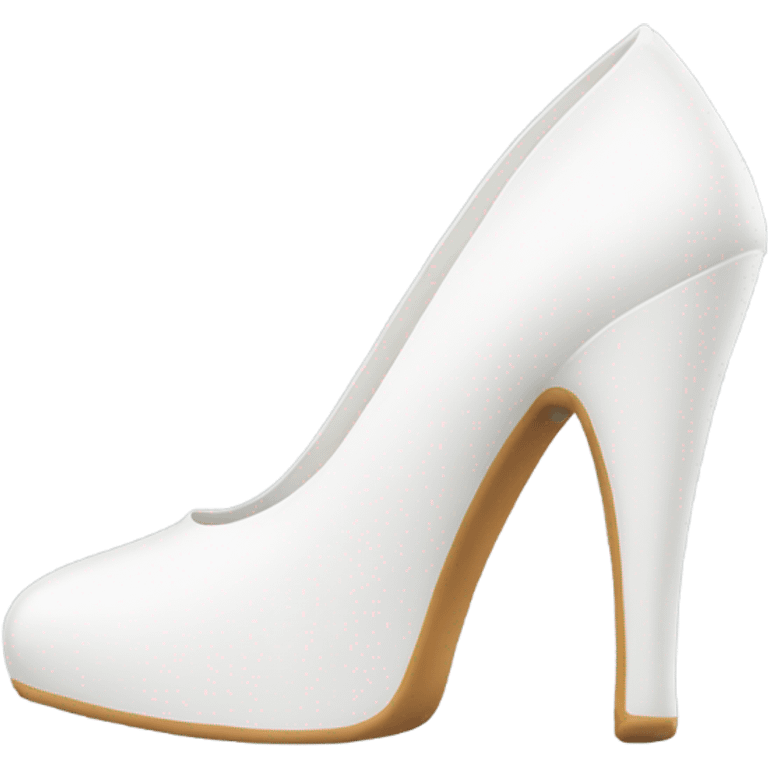 white latex mid heel shoe, direct fron view emoji