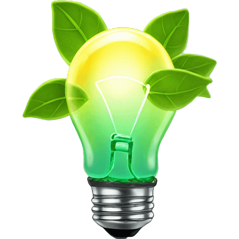 a plant sprout inside a glowing idea lightbulb emoji