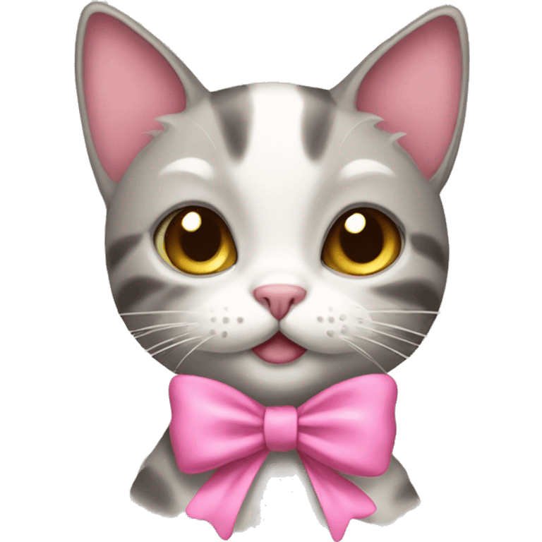 Cat with pink bow emoji