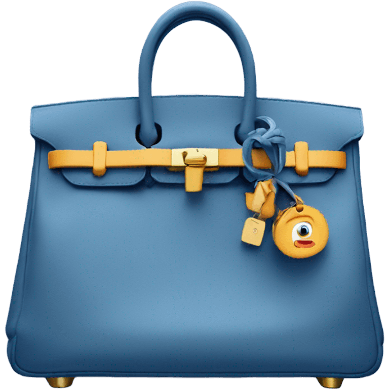 birkin bag in jean blue with horse accessorie emoji