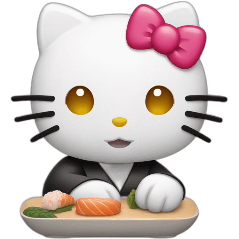 Hello kitty eat sushi  emoji