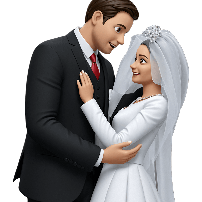 wedding couple in formal attire emoji