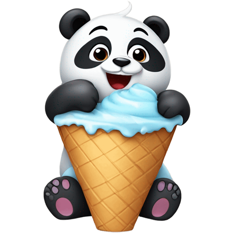 Panda eating ice cream emoji