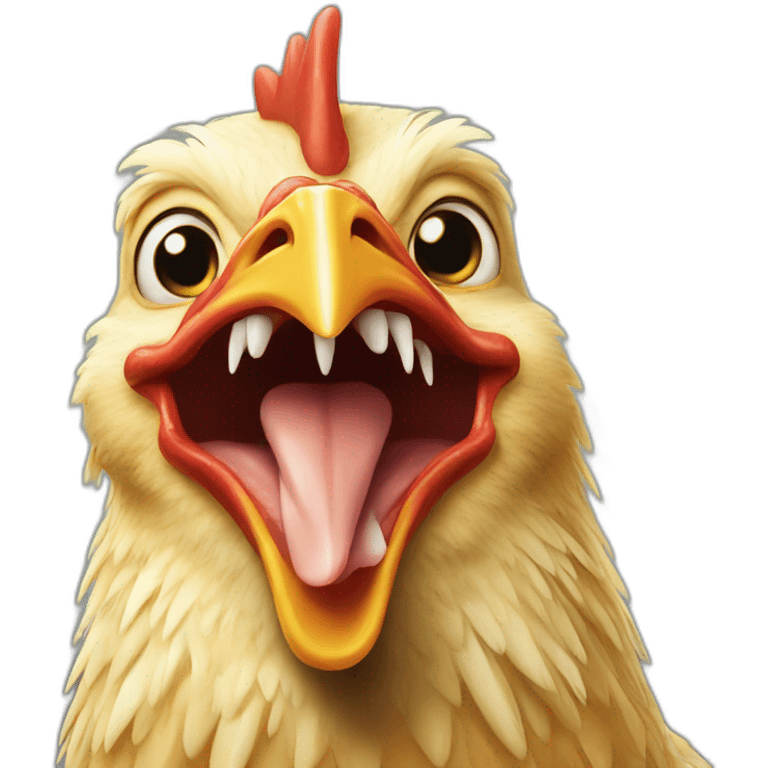 chicken with teeth emoji