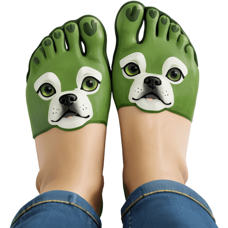 Human feet with dogs on them emoji