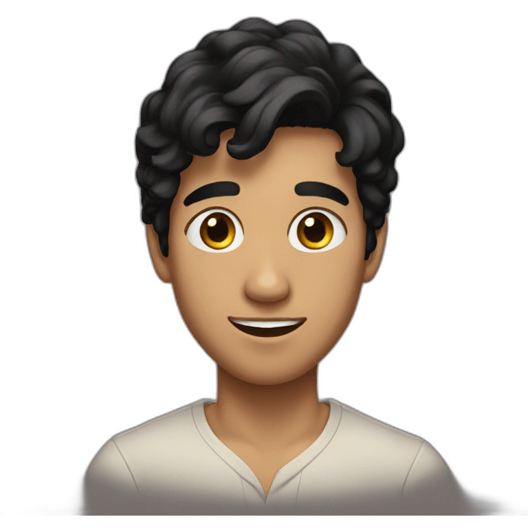 young man , black hair, black earing emoji