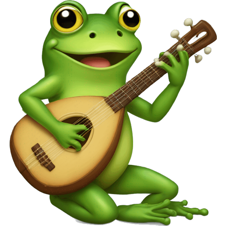 Frog playing lute  emoji