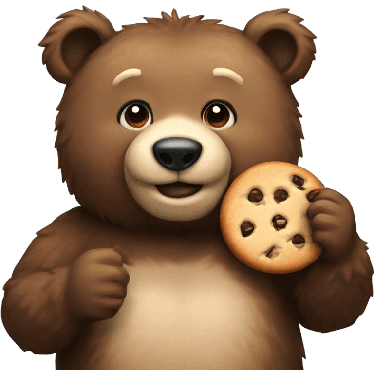 Bear holding cookie emoji