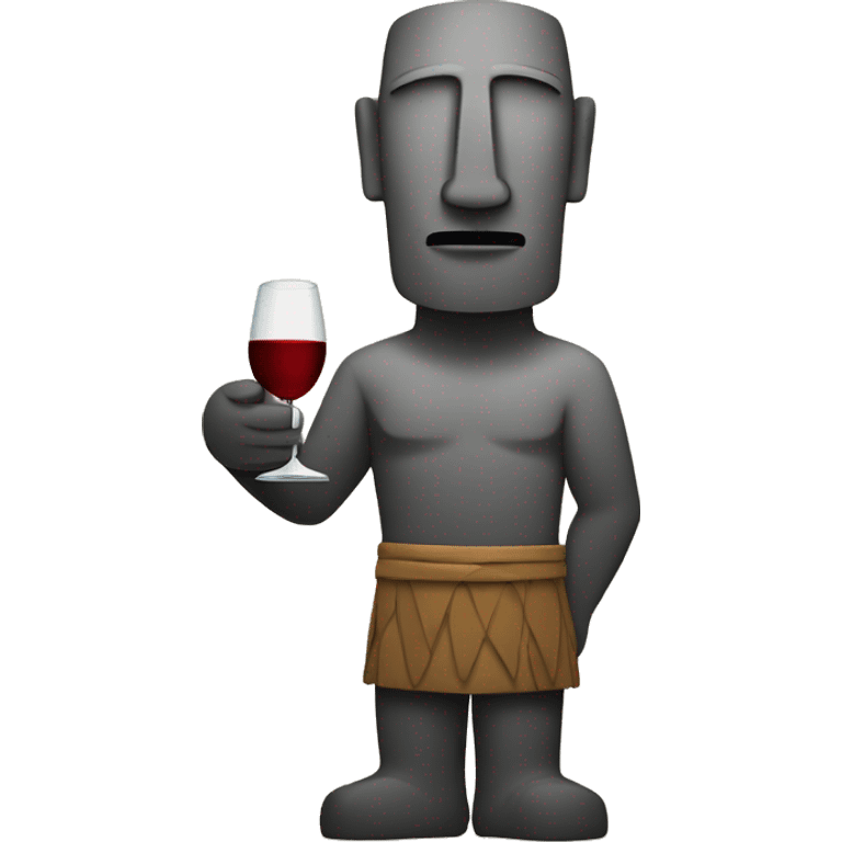 Moai holding a wine glass emoji