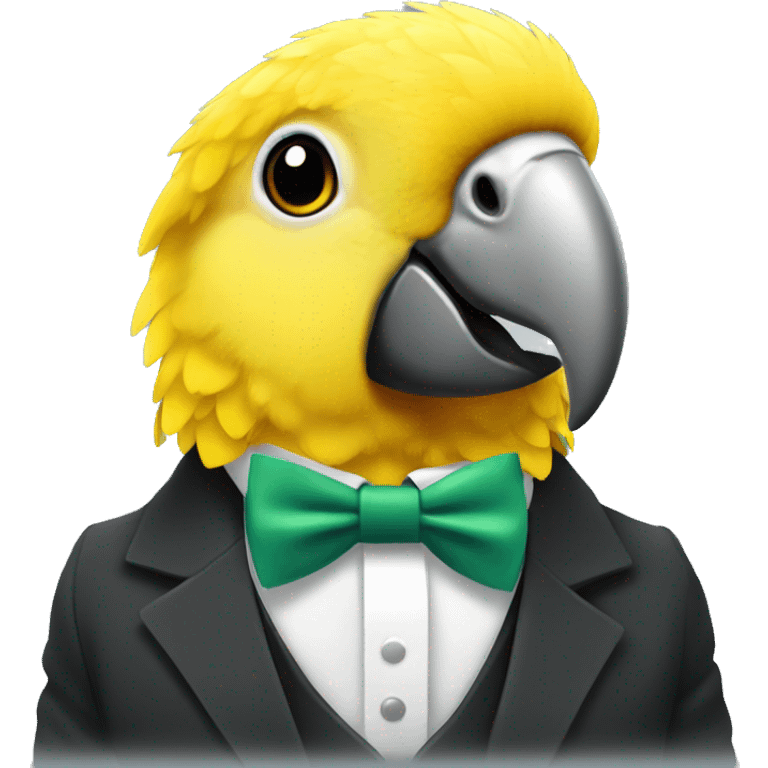 Yellow headed Amazon parrot with a bow tie  emoji