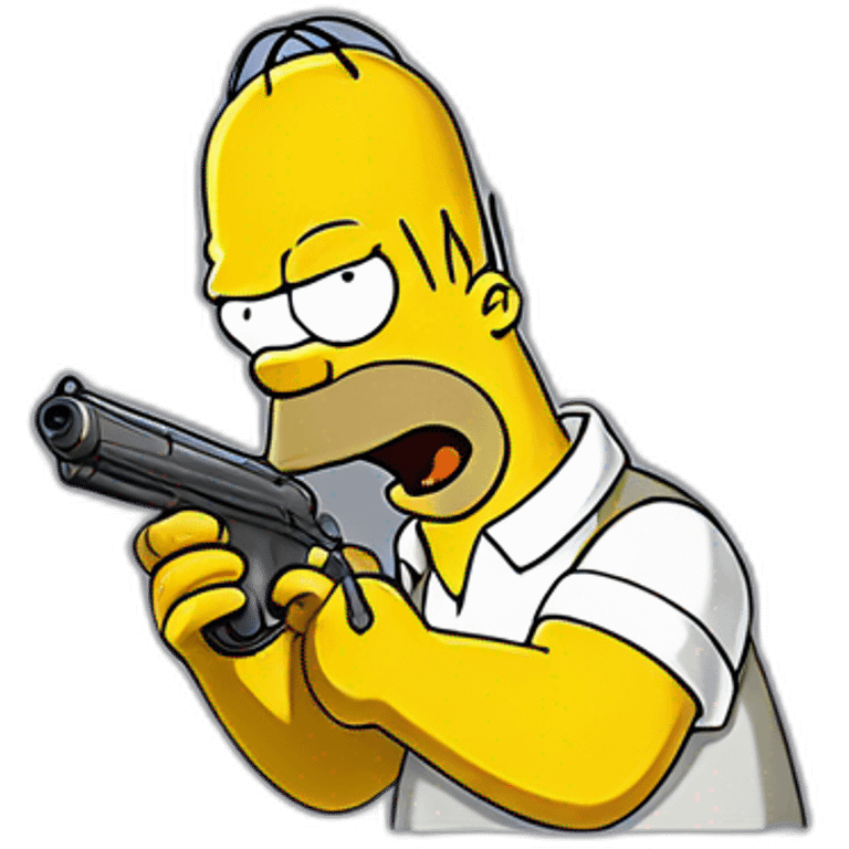 Homer Simpson qui a un pistolet emoji