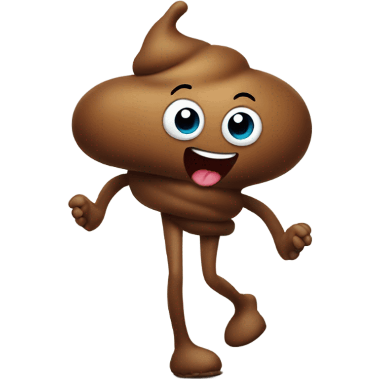 Poop walking emoji