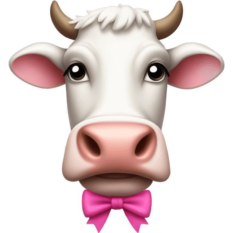 Cow with pink bow emoji