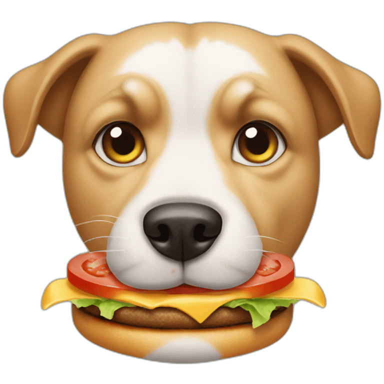 dog eat burger emoji