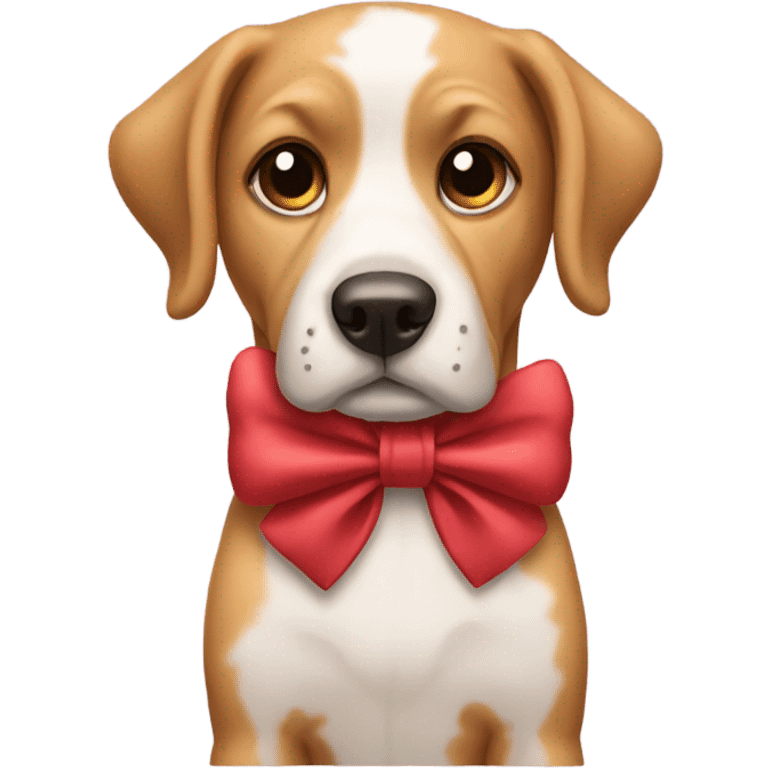 dog wearing a bow emoji