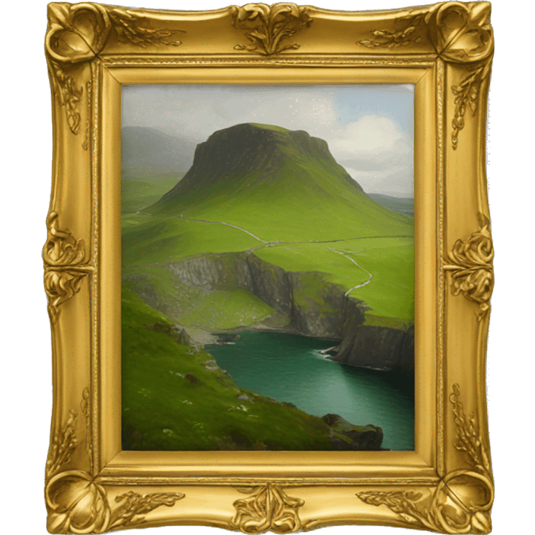 a painting of Ireland in a gold frame  emoji